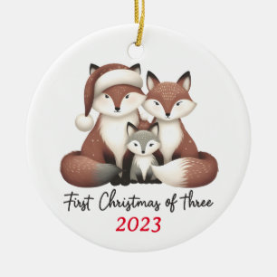 Premier Noël de Trois Ornement Fox