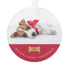 Premier Noël de votre chien | Rouge avec deux phot