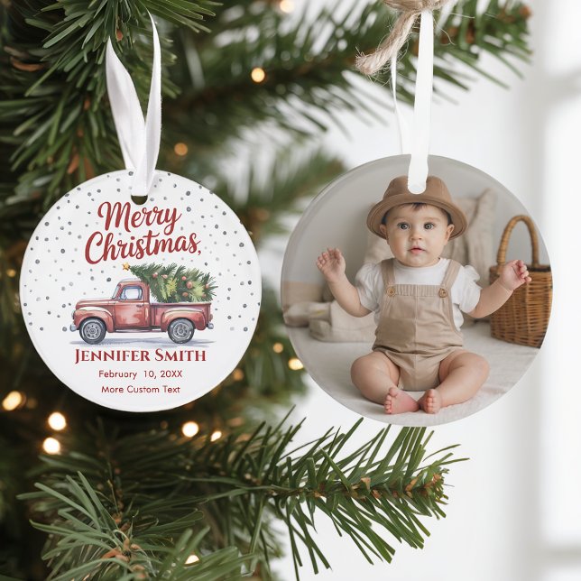 Premier Noël du bébé avec statistiques de naissanc (Créateur téléchargé)