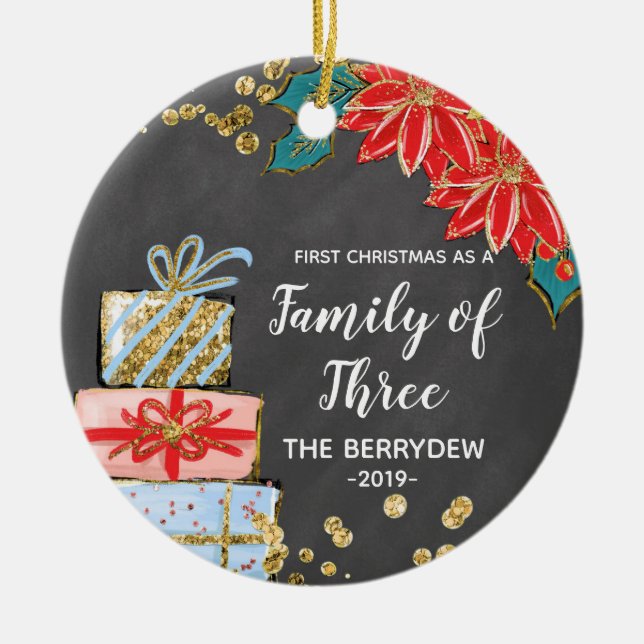 Premier Noël en famille des trois ornements (Devant)