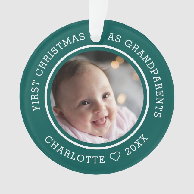 Premier Noël En Grand-Parents 2 Photo Vert (devant)