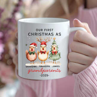 Premier Noël en grand-parents Mug personnalisé