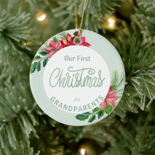 Premier Noël en grand-parents Ornement céramique