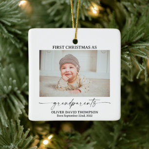 Premier Noël en grand-parents Ornement photo