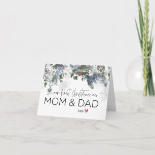 Premier Noël en Maman & Papa Nouveau Parents Carte