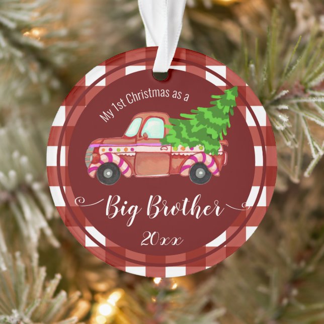Premier Noël en photo de Big Brother Red Truck (Arbre)