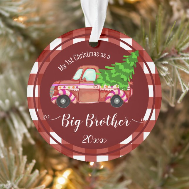 Premier Noël en tant que Big Brother Red Truck (Arbre)