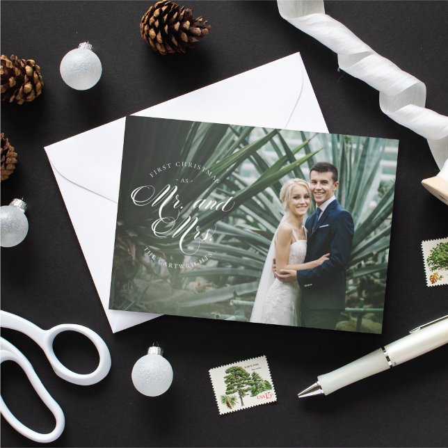 Premier Noël en tant que Carte photo de M. et Mme  (Créateur téléchargé)