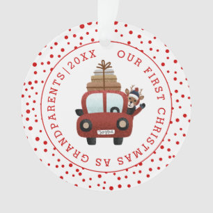 Premier Noël en tant que grand-parents voiture et 