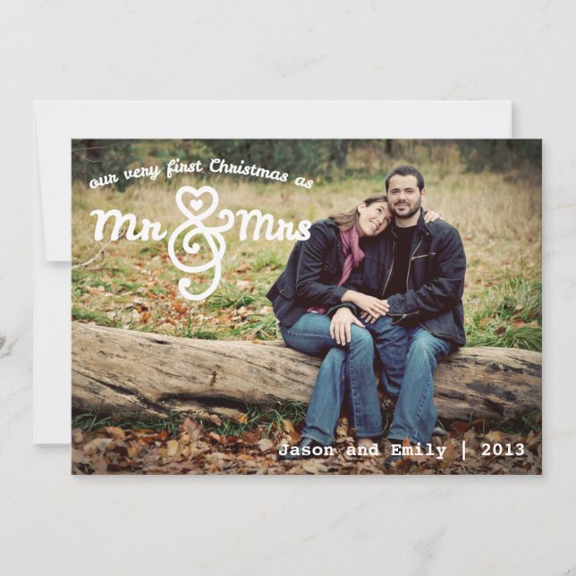 Premier Noël en tant que M. & Mme Carte photo de v (Devant)