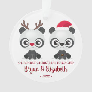 Premier Noël fiancé ou marié drôle Pandas