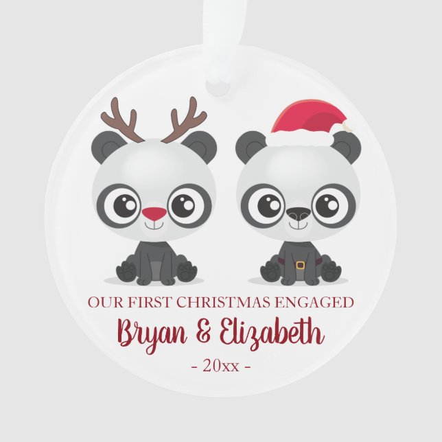 Premier Noël fiancé ou marié drôle Pandas (devant)