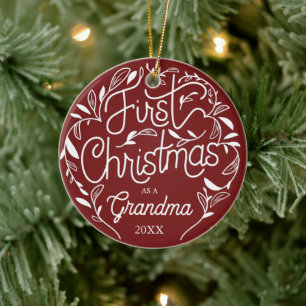 Premier Noël Grand-pa Grand-mère Ornement en céram