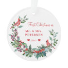 Premier Noël M. et Mme floral élégant rustique