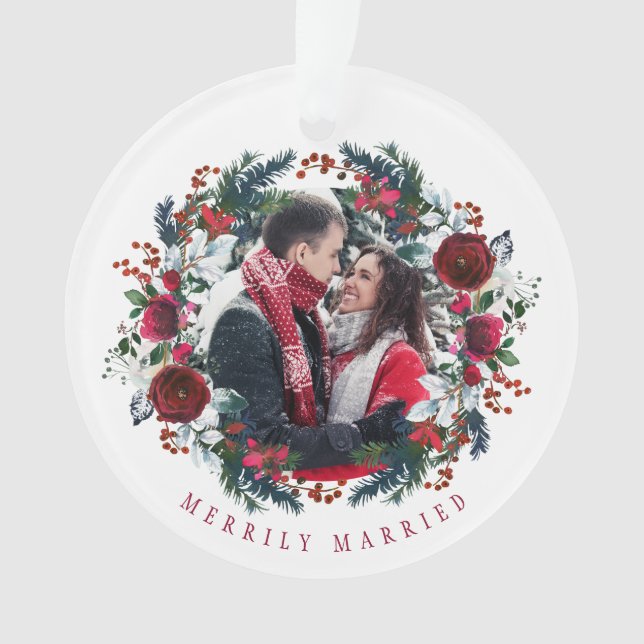 Premier Noël M. et Mme floral élégante photo (devant)
