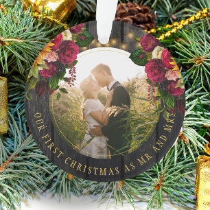 Premier Noël M. et Mme floral photo rustique