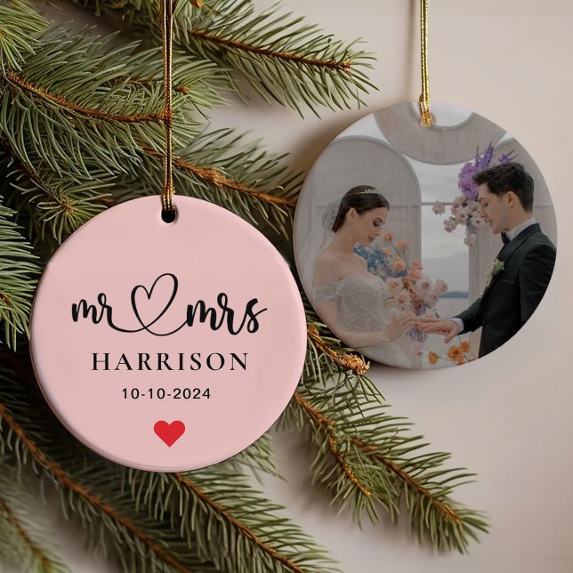 Premier Noël M. & Mrs Photo Brush Script (Créateur téléchargé)