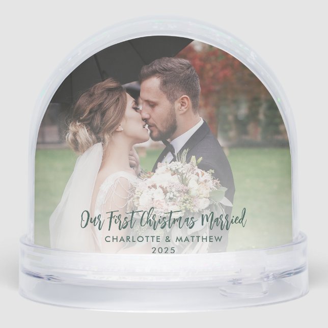 Premier Noël Mariage Photos Fêtes Personnalisées (Arrière)