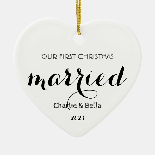 Premier Noël Marié Ornement - Mariage Keepsak (Devant)