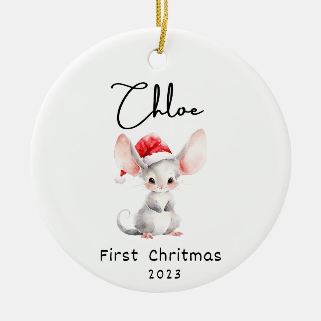 Premier Noël, Nom du bébé personnalisé Ornement (Devant)