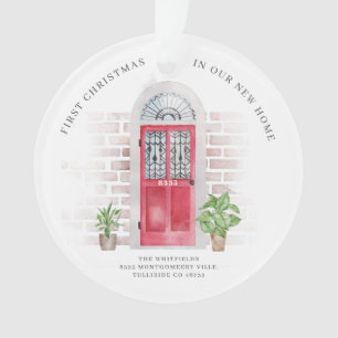 Premier Noël Nouveau Accueil Porte Rouge Chic Fête