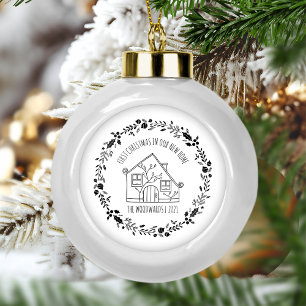 Premier Noël Nouvelle Maison Ornement Noir Blanc