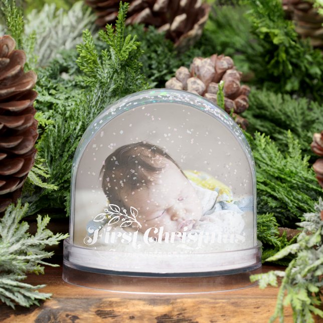 Premier Noël Retro Typographie Bébé Photo (Hiver)