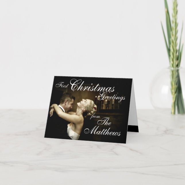 Premier Noël Salutations Nouvelles mauvaises Carte (Devant)