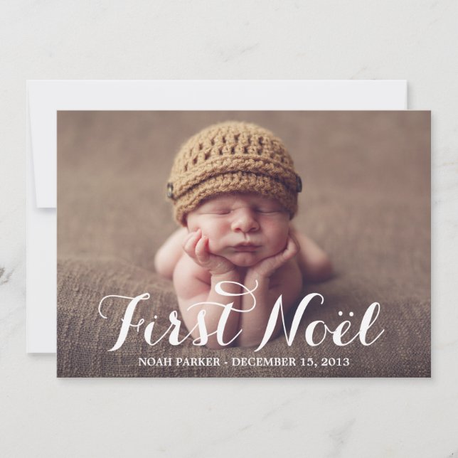 Premier noeud | Faire-part de naissance de vacance (Devant)