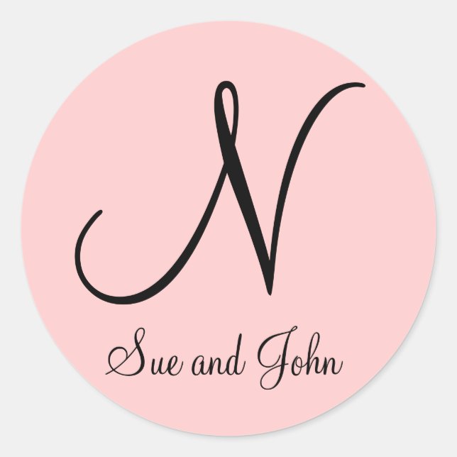 Premier nom et Dernier noir initial sur Sticker ro (Devant)