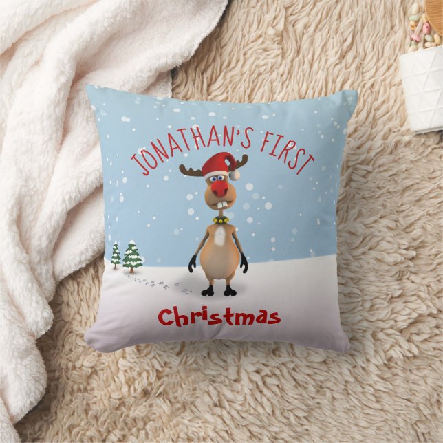 Premier Oreiller de Noël du bébé Reindeer (Couverture)
