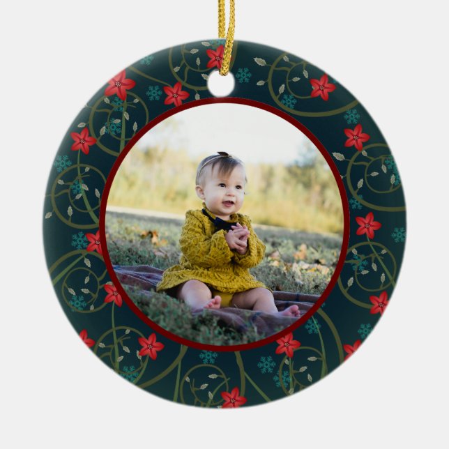 Premier ornement commémoratif de Noël du bébé (Devant)