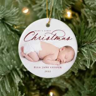 Premier ornement d'arbre de Noël du bébé