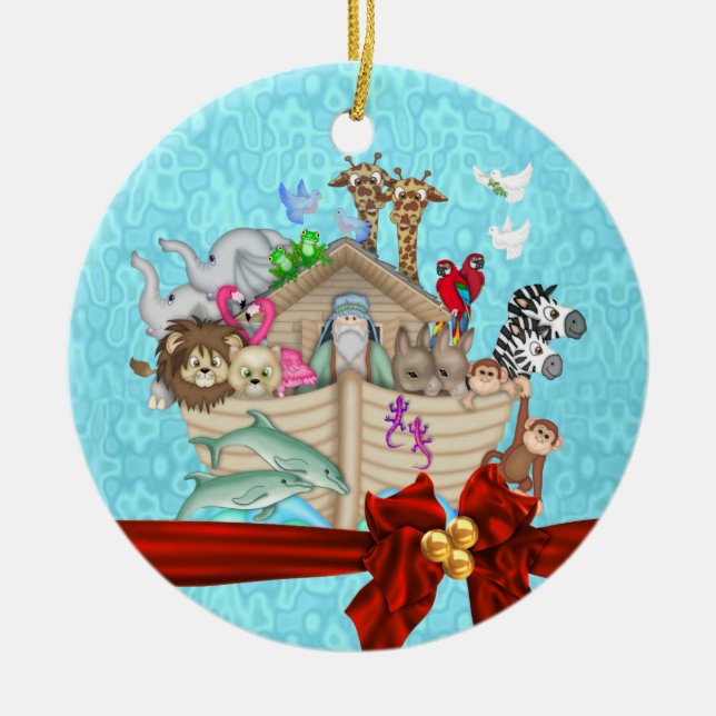 PREMIER ORNEMENT D'ARCHE DE NOËL NOAHS DU BÉBÉ (Devant)