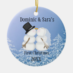 Premier ornement de baiser mignon de Noël de