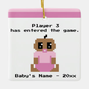Premier ornement de jeu vidéo de Noël de bébé