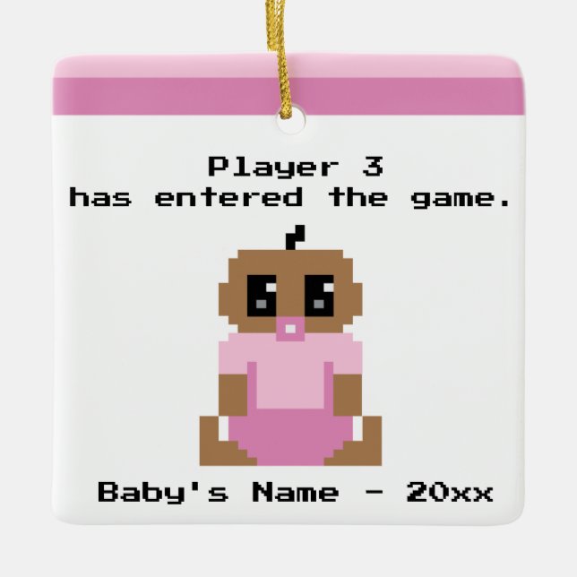 Premier ornement de jeu vidéo de Noël de bébé (Devant)