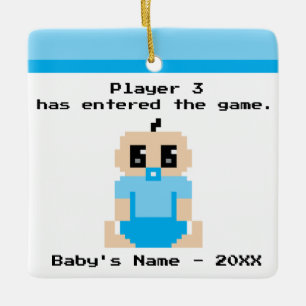 Premier ornement de jeu vidéo de Noël de bébé