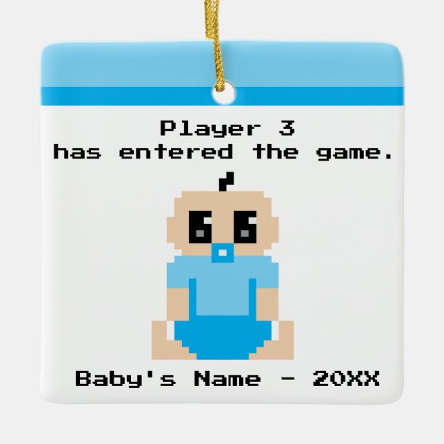 Premier ornement de jeu vidéo de Noël de bébé (Devant)