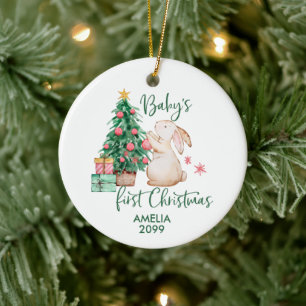 Premier ornement de lapin de Noël pour bébé person