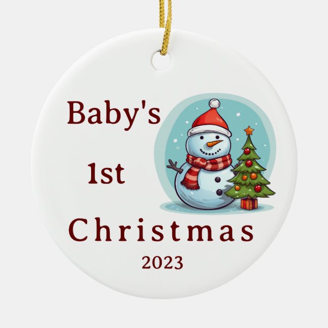 Premier ornement de neige de Noël pour bébé (Devant)
