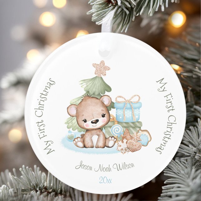 Premier ornement de Noël Acrylique pour bébé migno (Cute Baby's First Christmas Ornament Acrylic)