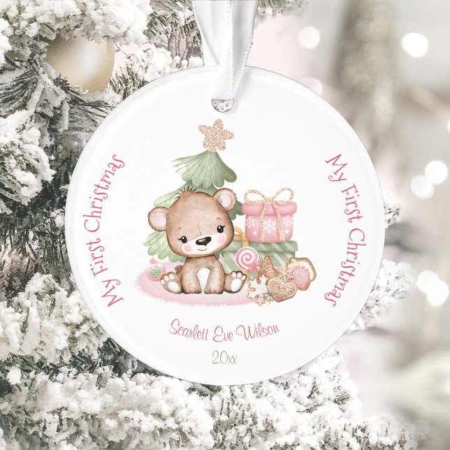 Premier ornement de Noël Acrylique pour bébé migno (Cute Baby's First Christmas Ornament Acrylic)