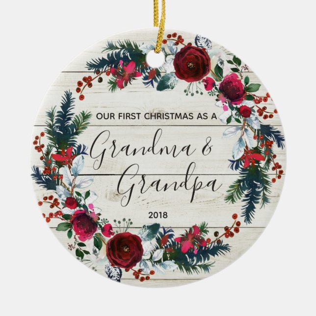 Premier ornement de Noël de grand-maman et de (Devant)