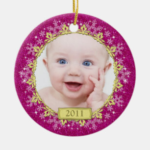 Premier ornement de Noël de l'enfant à flocon de n