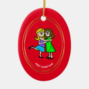 Premier ornement de Noël de Lesbian Couple