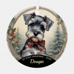 Premier ornement de Noël de Schnauzer Puppy