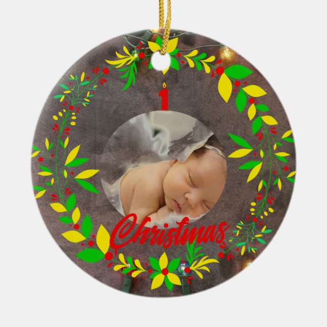 Premier ornement de Noël du bébé (Devant)