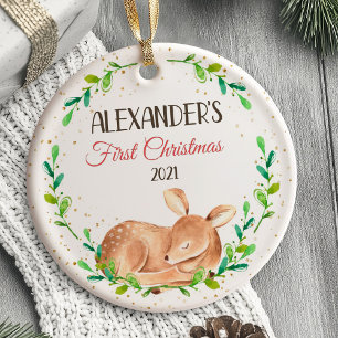 Premier ornement de Noël du bébé Bois de cerfs