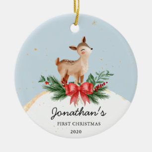 Premier ornement de Noël du bébé cerf